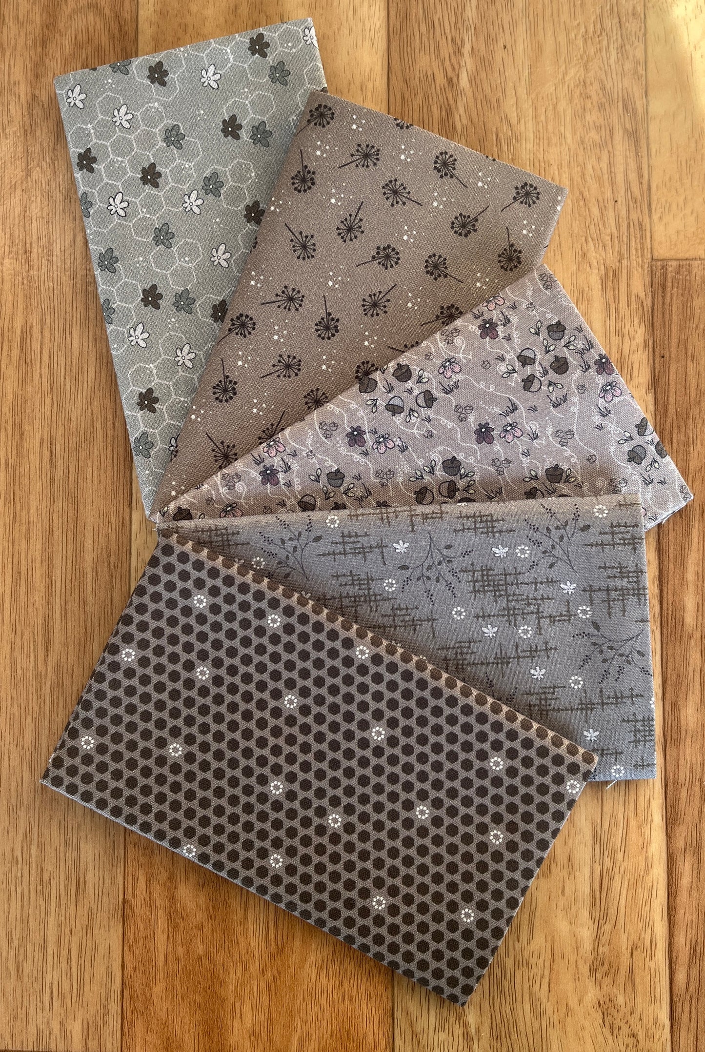 The Sweetest Embrace Greys Fat Eighth Bundle by Linette Jakobsen for Stoff Fabrics