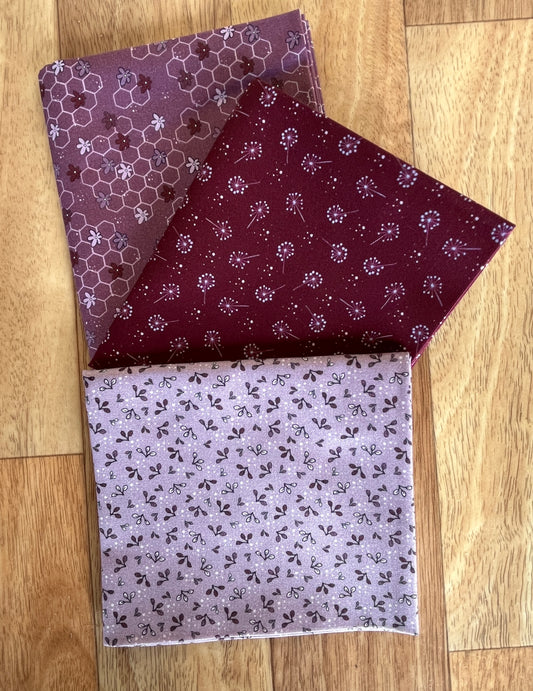The Sweetest Embrace Purple Fat Quarter Bundle by Linette Jakobsen for Stoff Fabrics