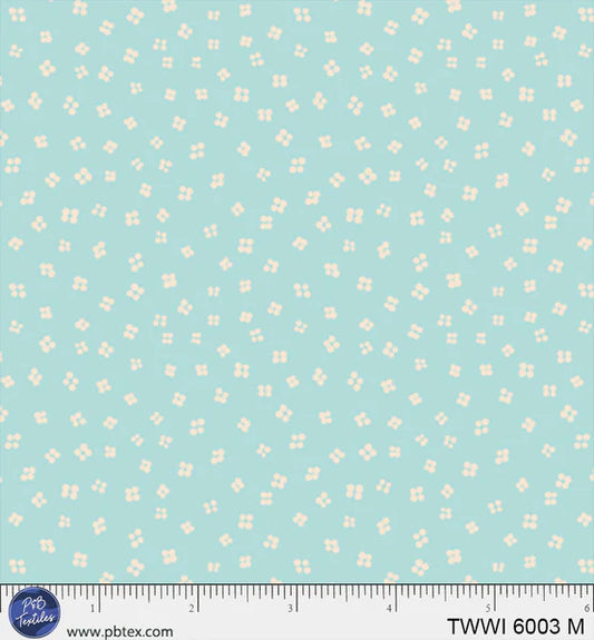 Things with Wings Blue Dots PB6003M by Jo Reid for P & B Textiles (sold in 25cm increments)