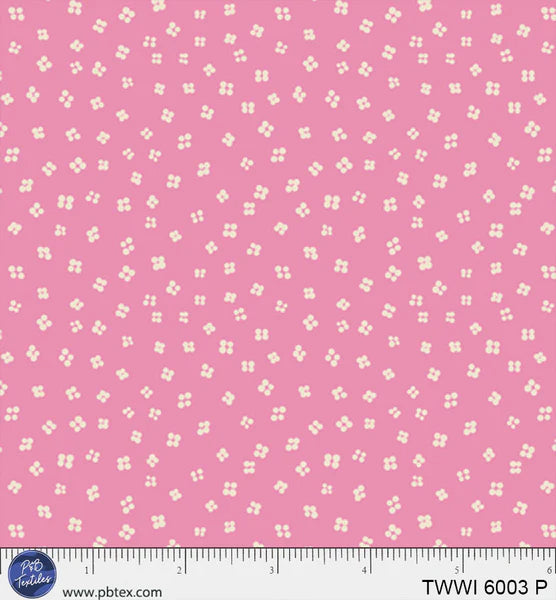 Things with Wings Pink Dots PB6003P by Jo Reid for P & B Textiles (sold in 25cm increments)