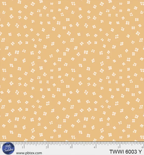 Things with Wings Yellow Dots PB6003Y by Jo Reid for P & B Textiles (sold in 25cm increments)