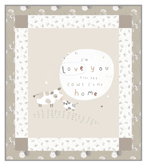 Till the Cows Come Home Taupe Quilt Fabric Kit by Riley Blake