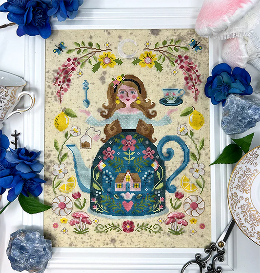 Tea Goddess Cross Stitch Pattern by Tiny Modernist