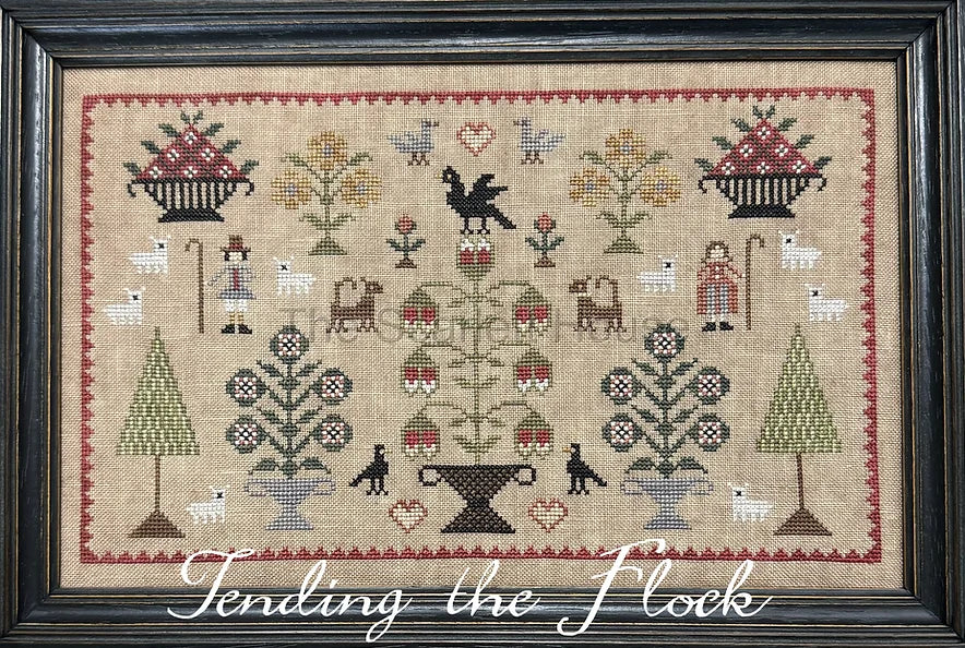 Tending the Flock Cross Stitch Pattern by The Scarlett House