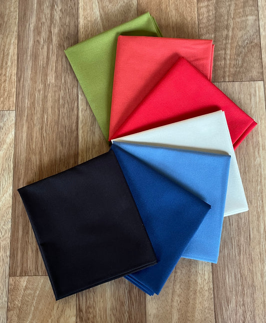 The Henhouse Bella Solids Coordinates Fat Quarter Bundle by Gingiber for Moda Fabrics