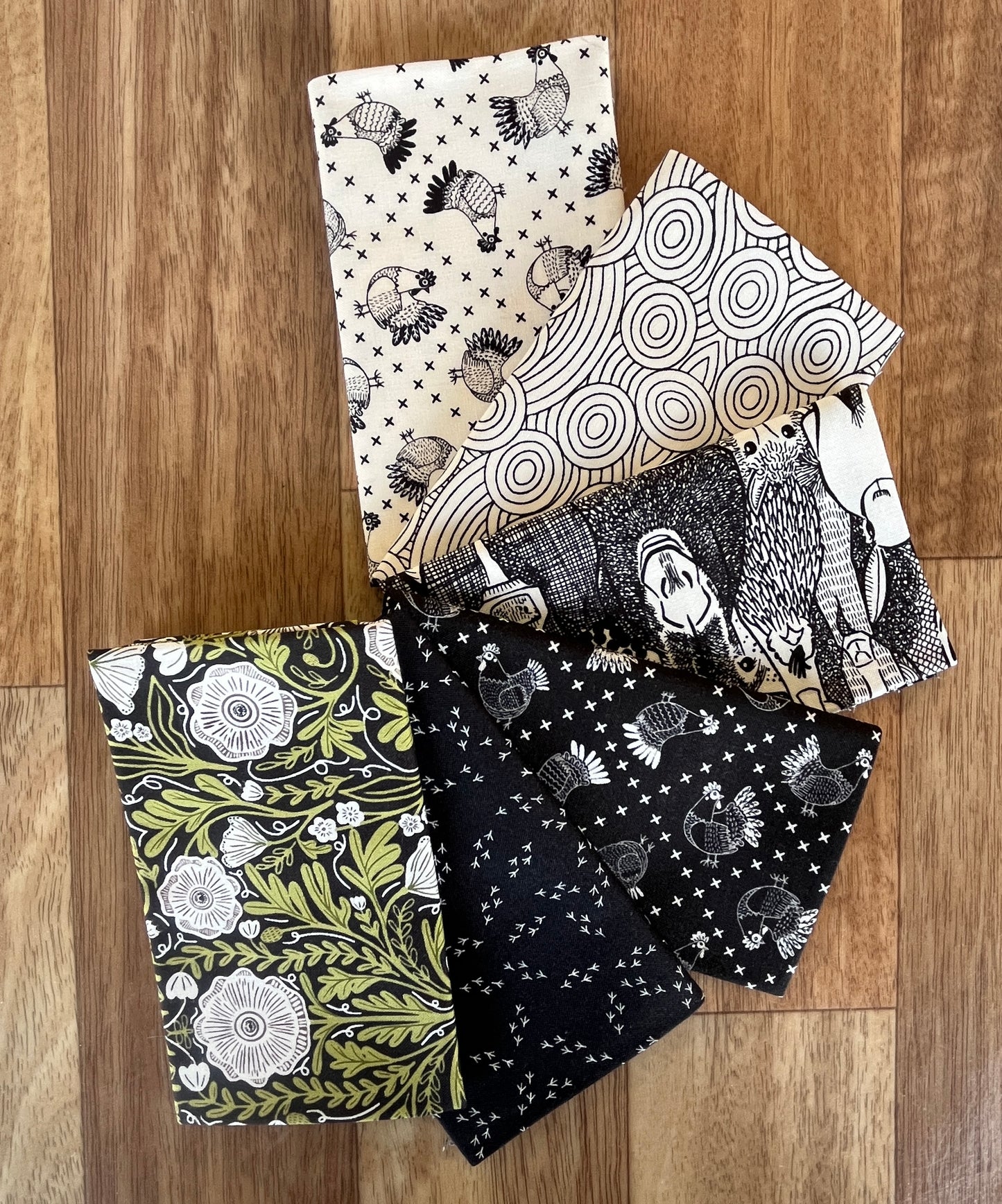 The Henhouse Blacks Fat Eighth Bundle by Gingiber for Moda Fabrics