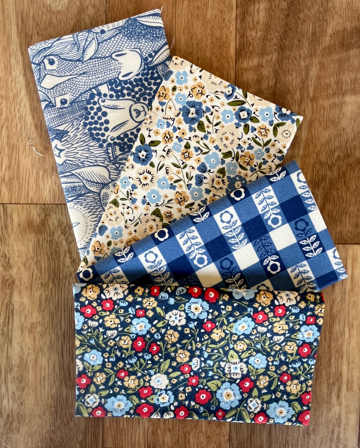 The Henhouse Blues Fat Eighth Bundle by Gingiber for Moda Fabrics