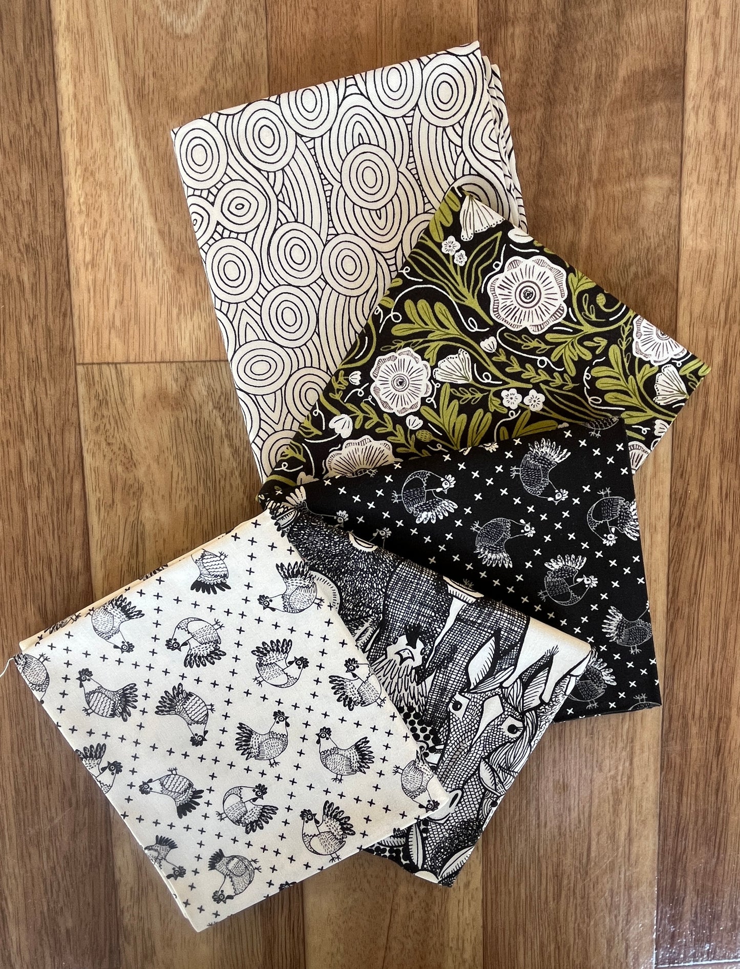The Henhouse Blacks Fat Quarter Bundle by Gingiber for Moda Fabrics