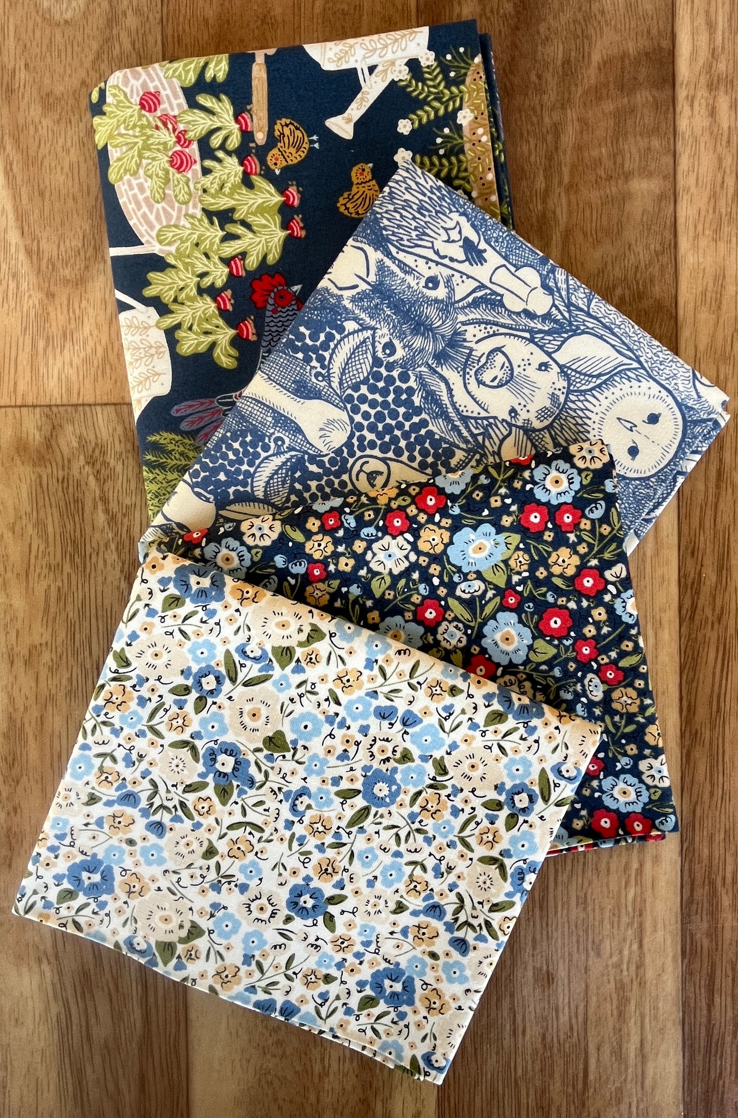 The Henhouse Blues Fat Quarter Bundle by Gingiber for Moda Fabrics