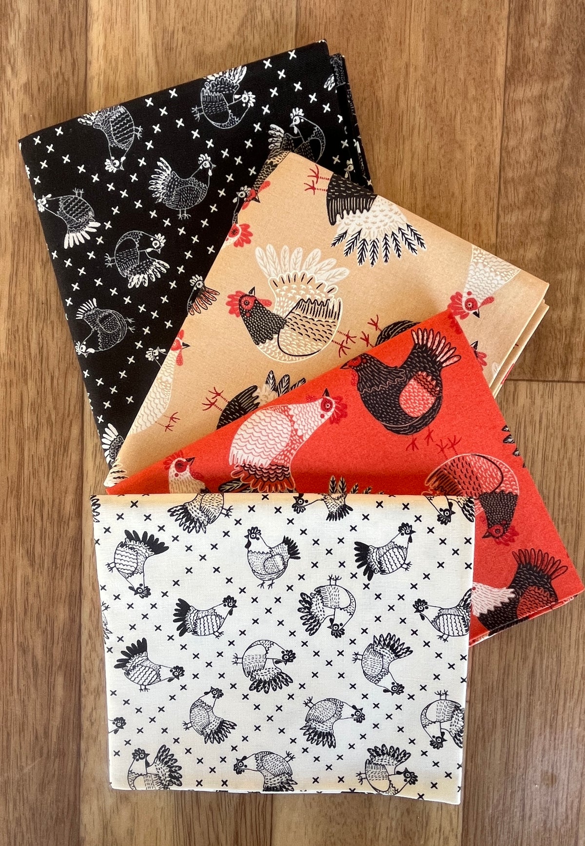 The Henhouse Chicken Fat Quarter Bundle by Gingiber for Moda Fabrics