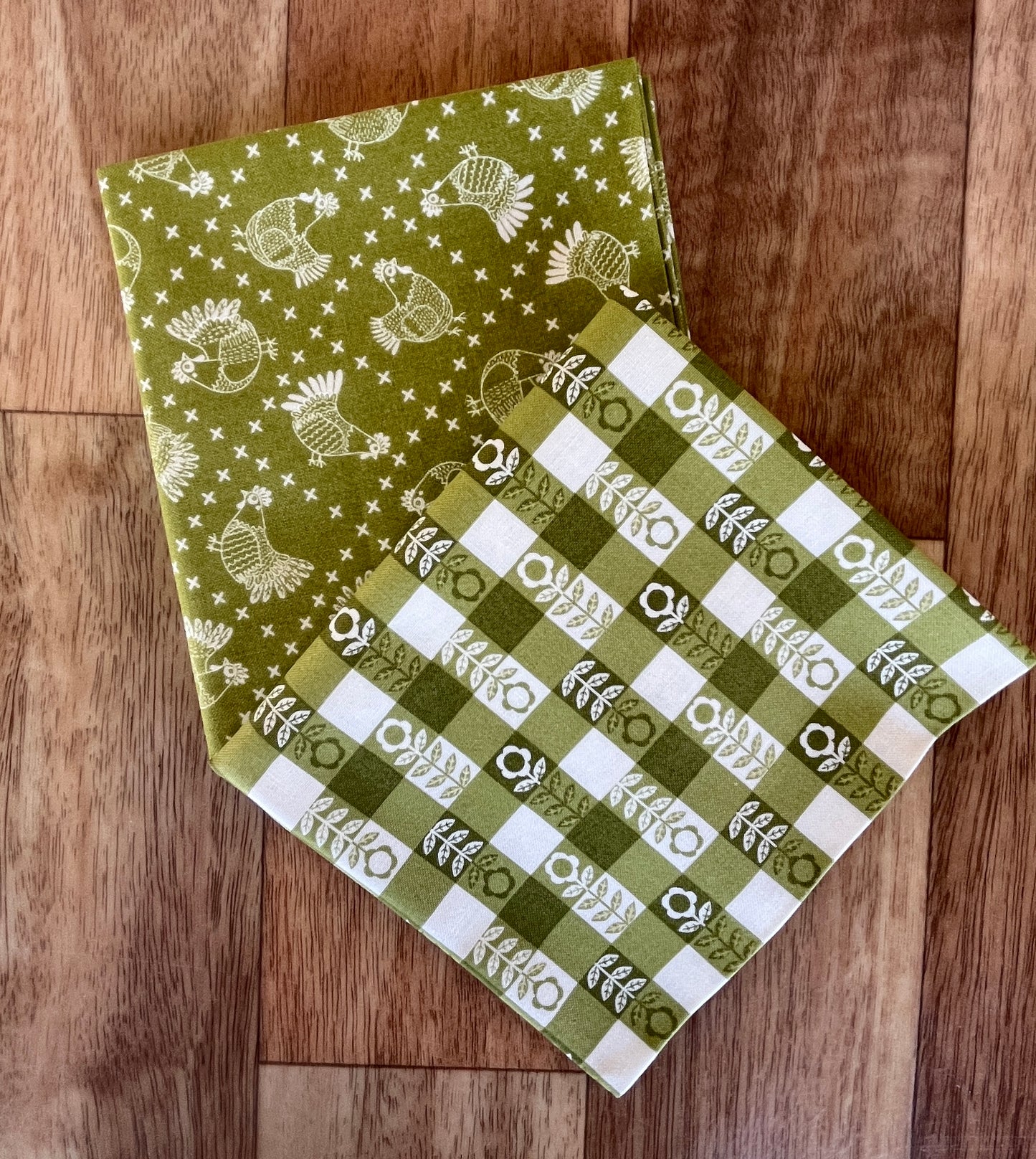 The Henhouse Greens Fat Quarter Bundle by Gingiber for Moda Fabrics
