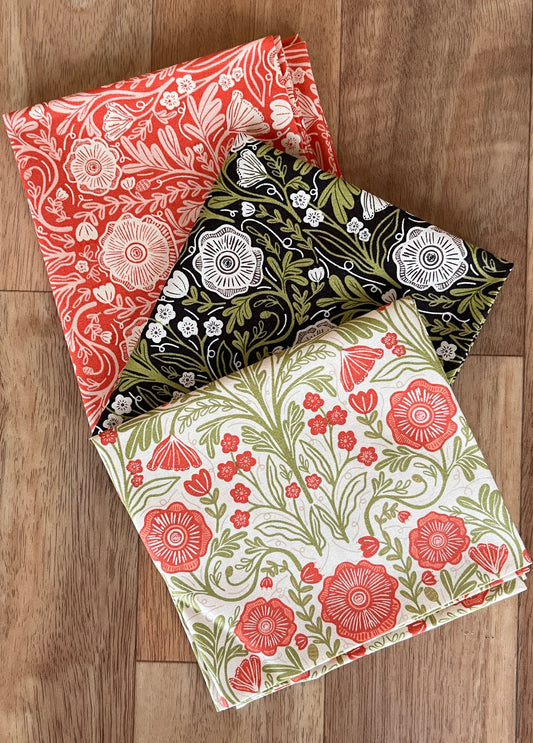 The Henhouse Poppy Floral Fat Quarter Bundle by Gingiber for Moda Fabrics