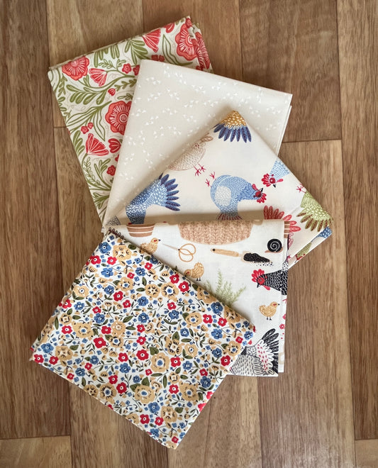The Henhouse Whites Fat Quarter Bundle by Gingiber for Moda Fabrics