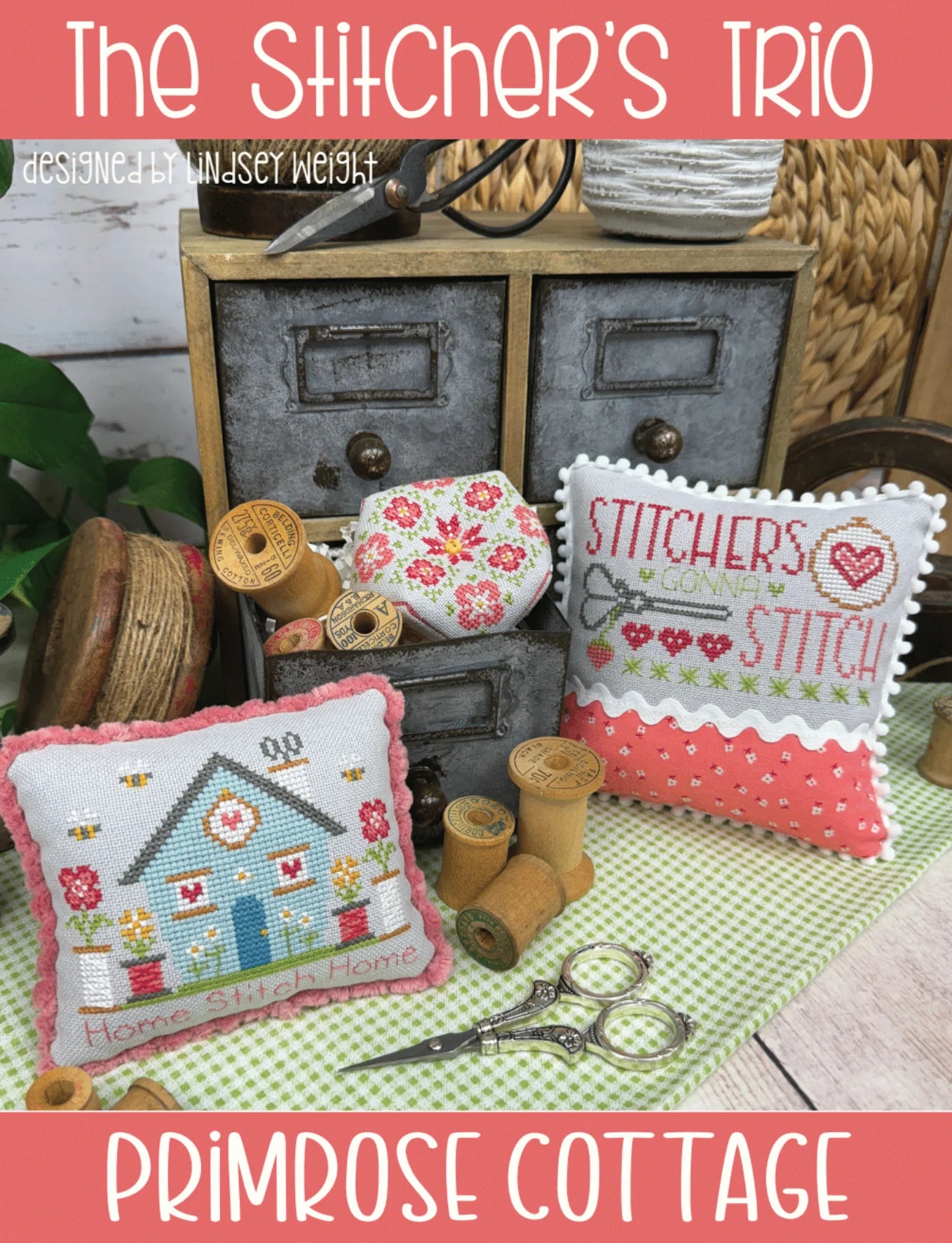 Stitcher's Trio Cross Stitch Pattern Primrose Cottage Stitches