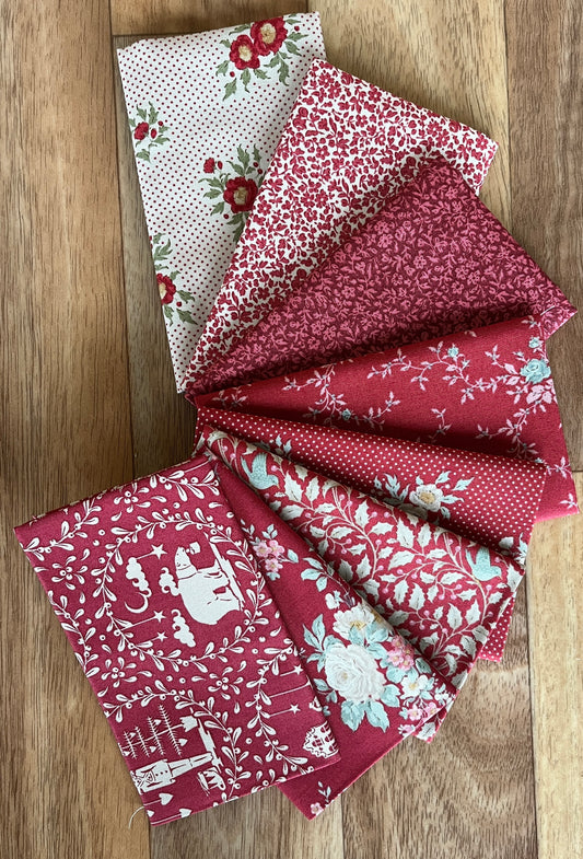 Tilda Merry Little Christmas Reds Fat Eighth Bundle