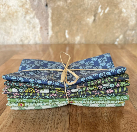 Sanctuary Greens Blues Fat Eighth Bundle by Tilda Fabrics