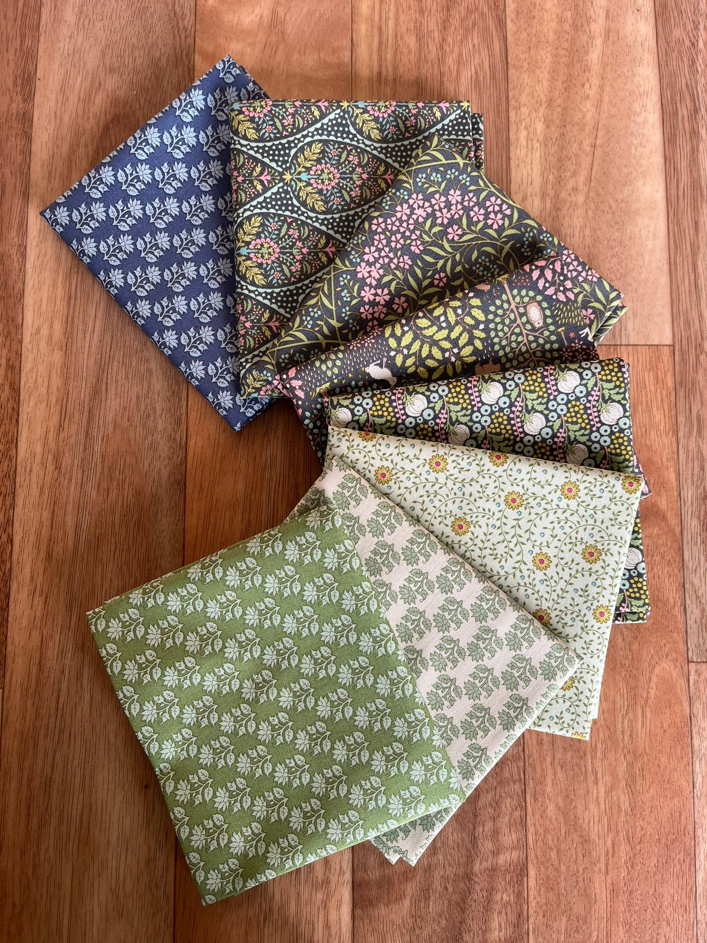 Sanctuary Greens Blues Fat Eighth Bundle by Tilda Fabrics