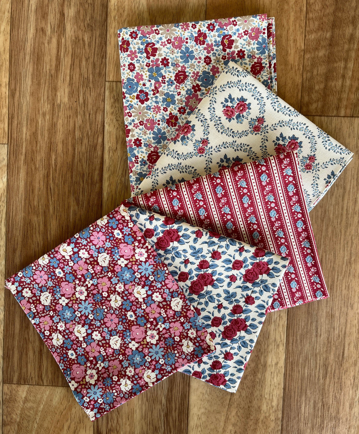Tilda Village Life Burgundy Fat Quarter Bundle by Tilda