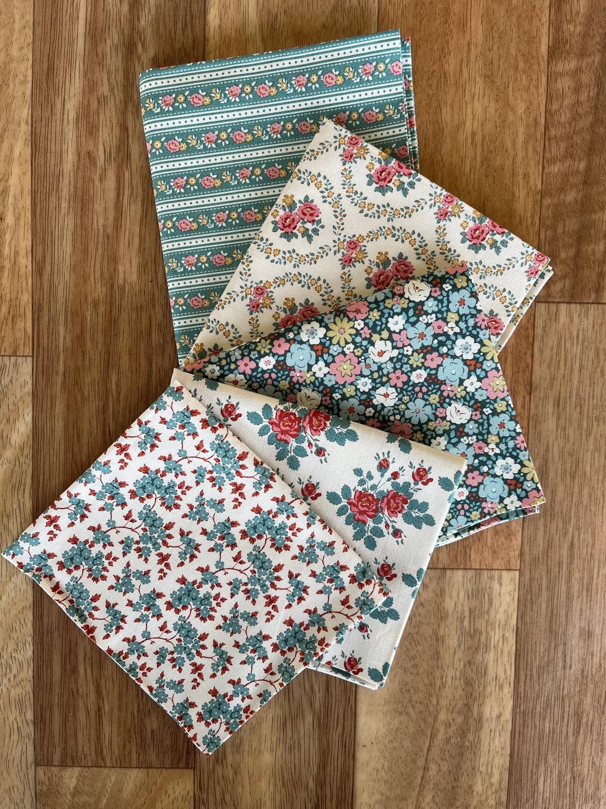 Tilda Village Life Petrol/Teal Fat Quarter Bundle by Tilda