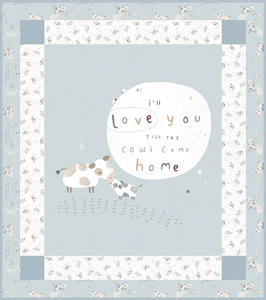 Till the Cows Come Home Blue Quilt Fabric Kit by Riley Blake