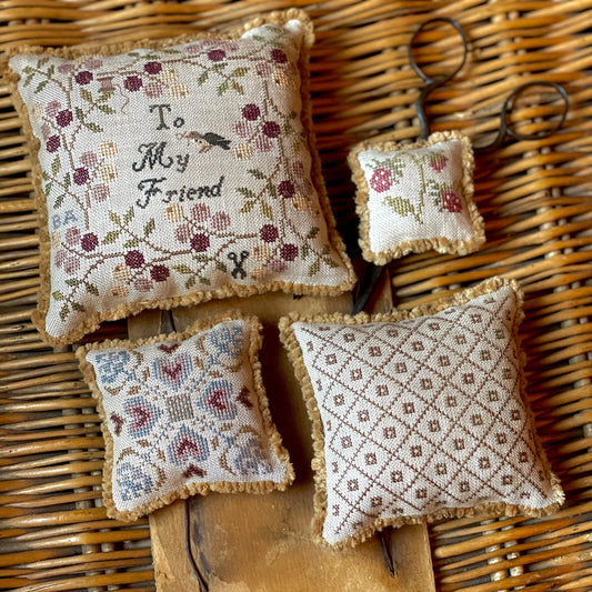 To My Friend Pinkeep Stack Cross Stitch Pattern by Stacy Nash