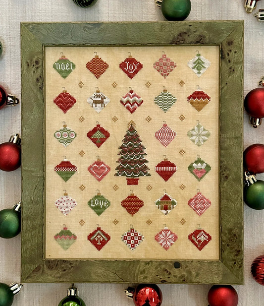 Trimming The Tree Cross Stitch Pattern by Kathy Barrick