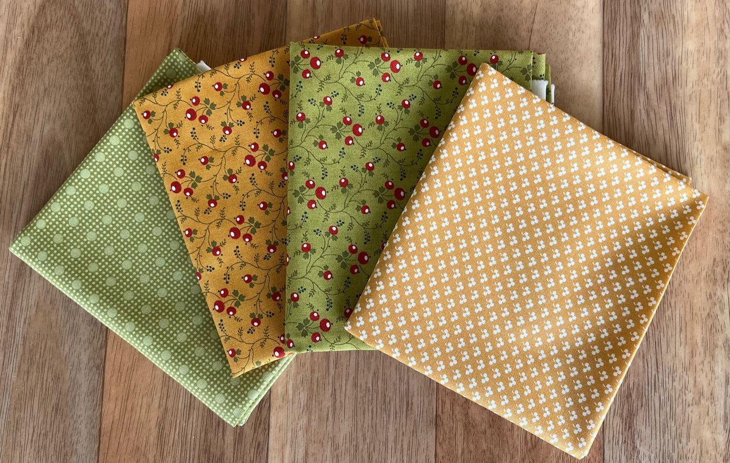 Union Square by Minick and Simpson Green and Gold Fat Quarter Bundle