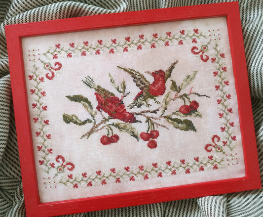 Up In the Cherry Boughs Cross Stitch Pattern by Mojo Stitches