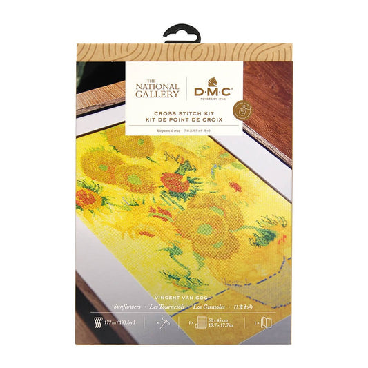 DMC NATIONAL GALLERY CROSS STITCH KIT – SUNFLOWERS VINCENT VAN GOGH