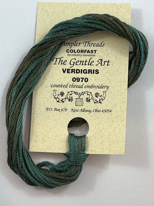 Verdigris 0970 The Gentle Art Sampler Thread 6 Stranded Hand Dyed Embroidery Floss