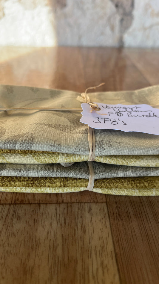 Vermont Yellows Fat Eighth Bundle by Laundry Basket Quilts for Andover Fabrics