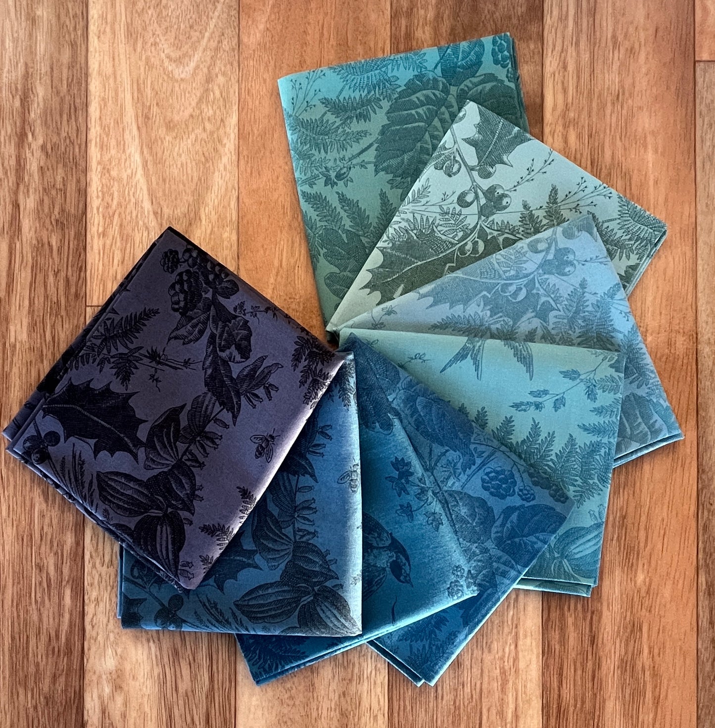 Vermont Blues Fat Quarter Bundle by Laundry Basket Quilts for Andover Fabrics