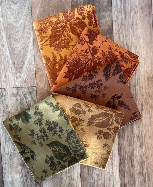 Vermont Browns Fat Quarter Bundle by Laundry Basket Quilts for Andover Fabrics