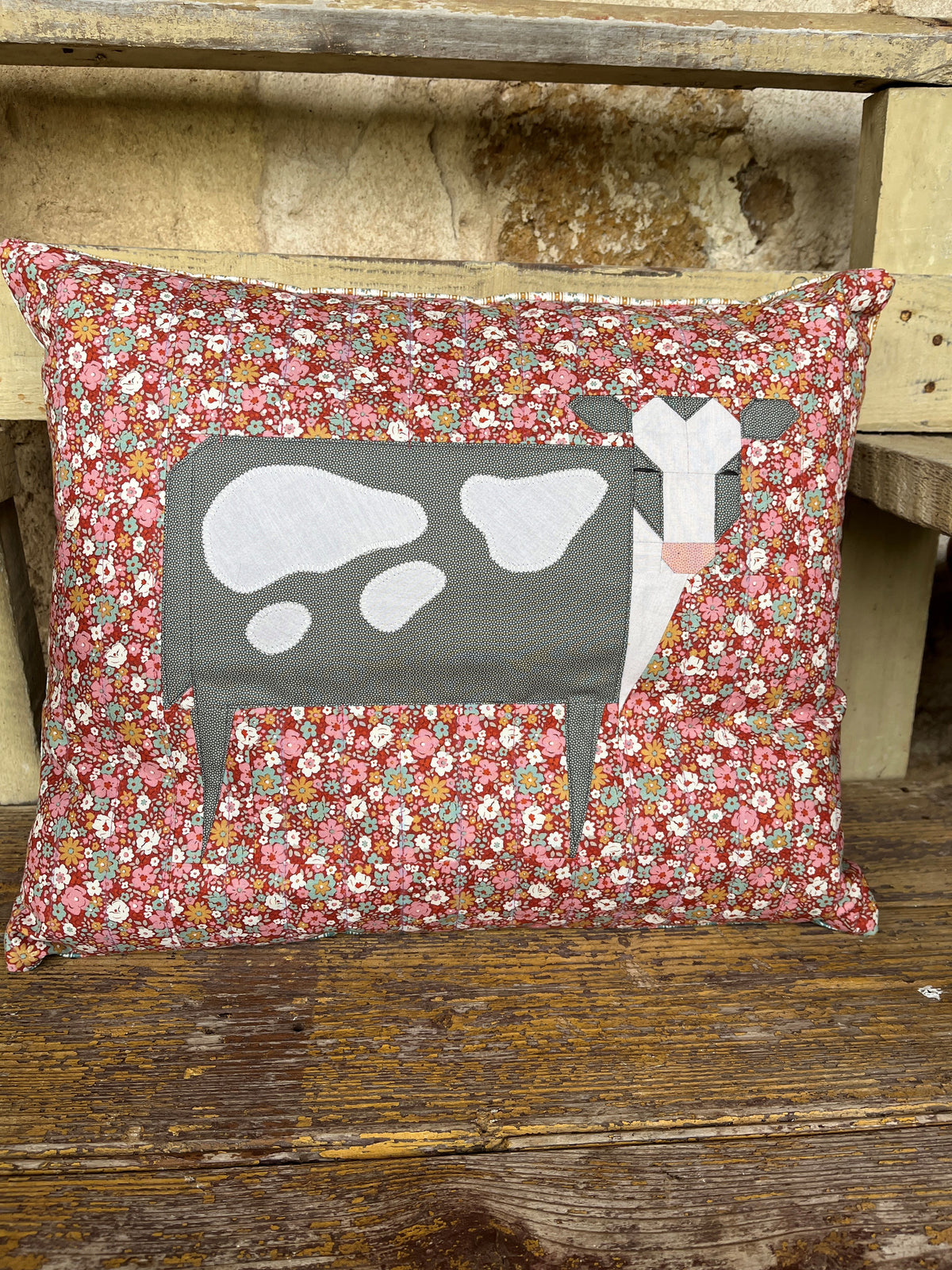 Tilda Farmers Market Cow Honey Pillow Kit using Village Life Collection