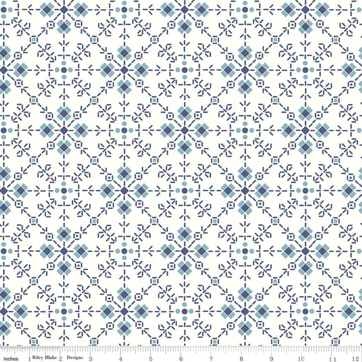 Bee Plaids Homemade Denim Wideback 108" by Lori Holt for Riley Blake Designs (sold in 25cm increments)