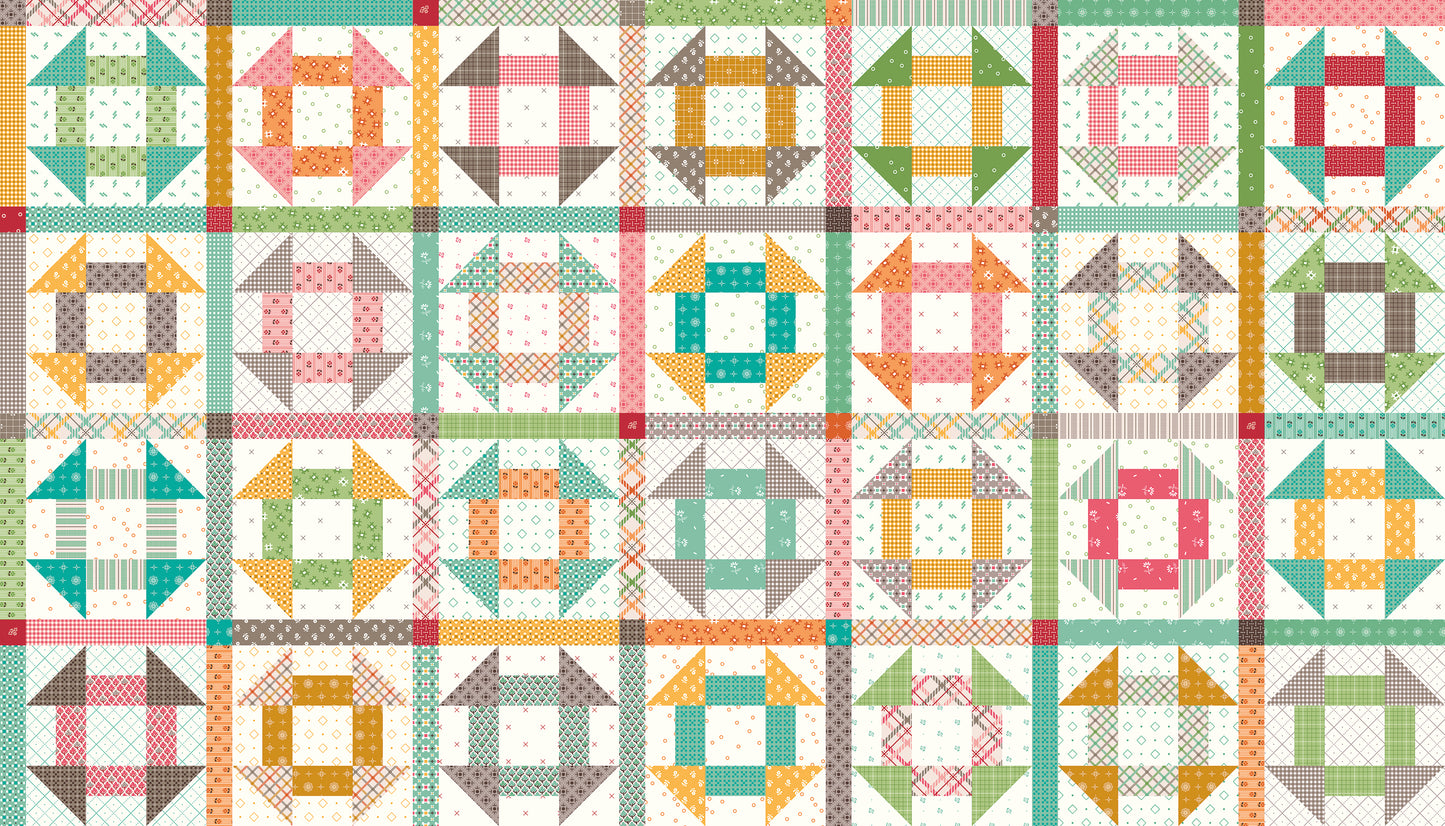 Prairie Home Churn Dash Cream Wideback 108" by Lori Holt for Riley Blake Designs (sold in 25cm increments)