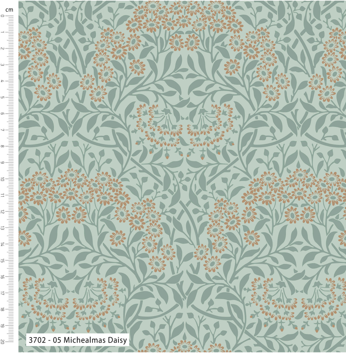 William Morris Klemscott Garden 05 Michealmas Daisy by Make & Believe for Visage Fabrics (sold in 25cm increments)