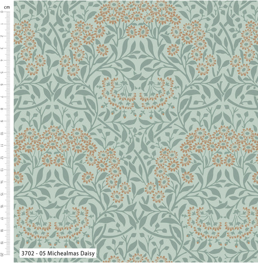 William Morris Klemscott Garden 05 Michealmas Daisy by Make & Believe for Visage Fabrics (sold in 25cm increments)