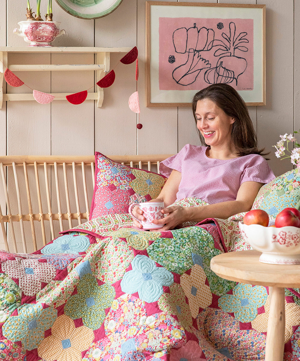 Tilda Wallflower Quilt Kit- Burgundy