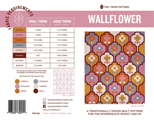 Wallflower Quilt Pattern Pen and Paper