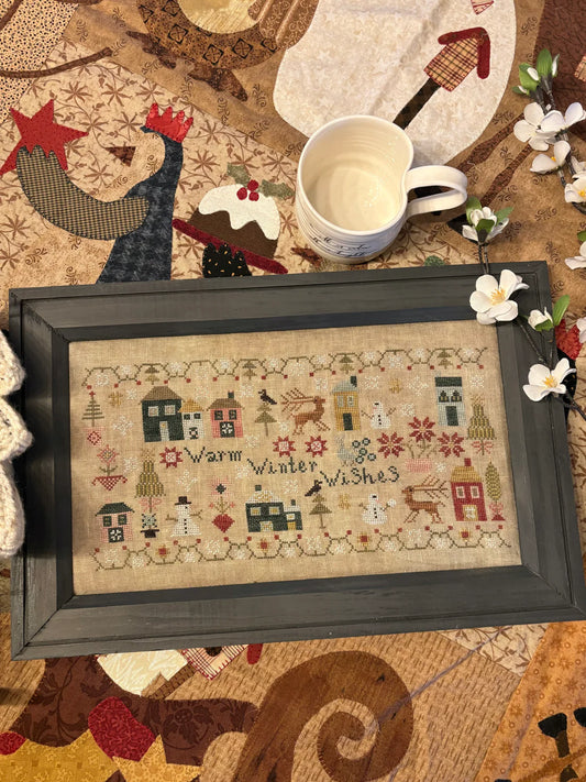 Warm Winter Wishes at Cranberry Manor Cross Stitch Pattern Pansy Patch Quilts and Stitchery