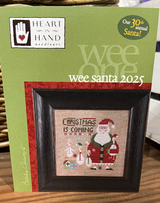 Wee Santa 2025 Cross Stitch Pattern Heart in Hand