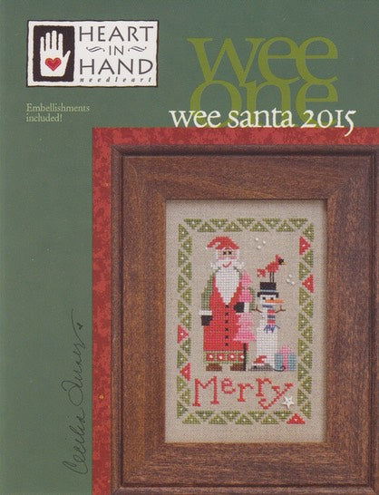 Wee Santa 2015 Cross Stitch Pattern Heart in Hand