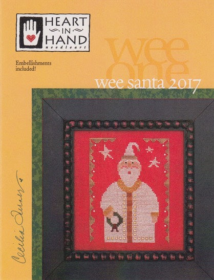 Wee Santa 2017 Cross Stitch Pattern Heart in Hand