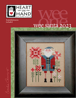Wee Santa 2023 Cross Stitch Pattern Heart in Hand