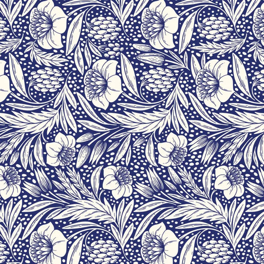 Wideload Wideback Blue Floral DV7479 108" by Devonstone (sold in 25cm increments)