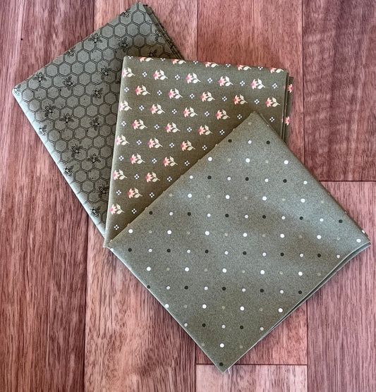 Wild Honey Greens Fat Quarter Bundle by Lella Boutique for Moda Fabrics