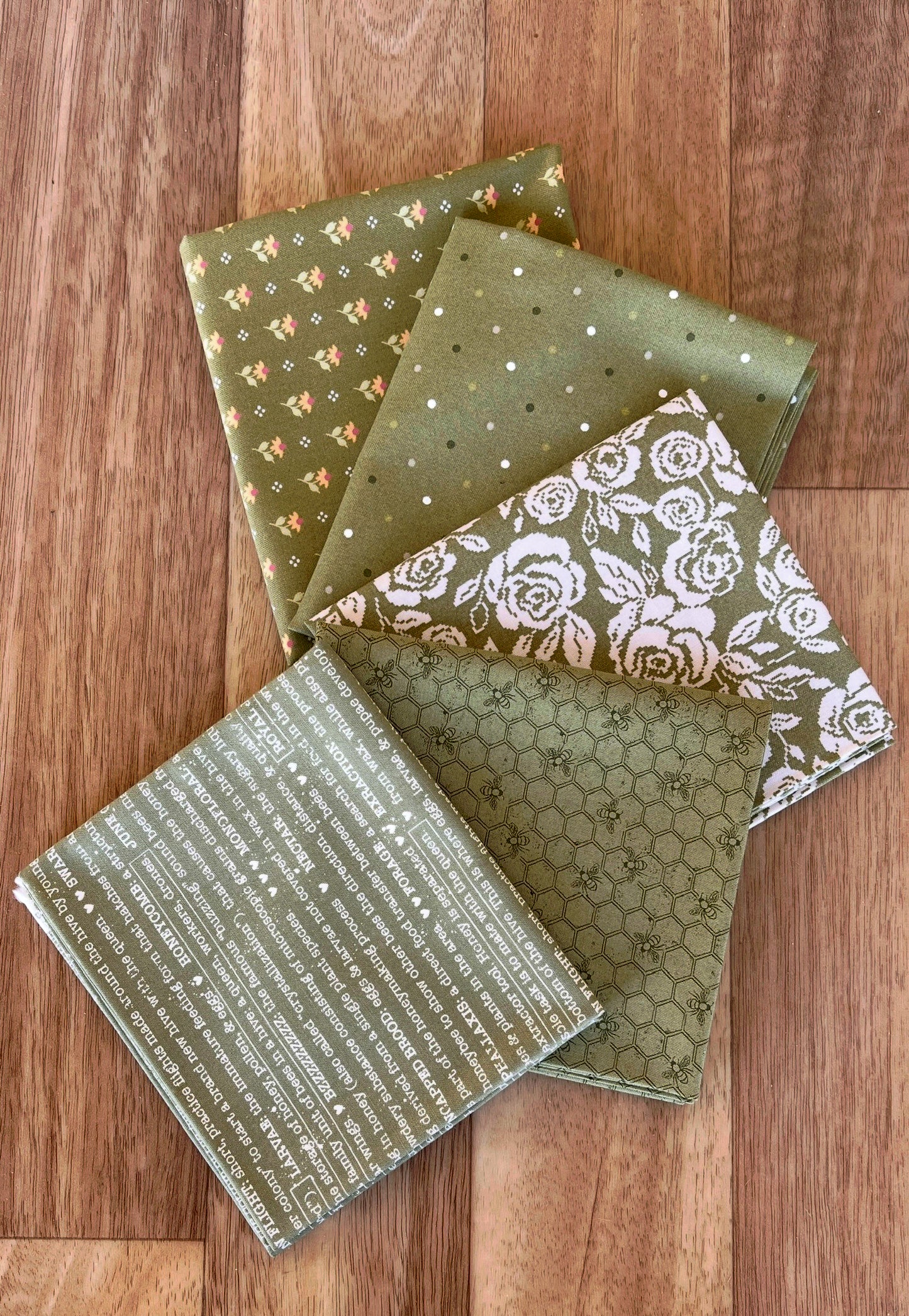 Wild Honey Greens Fat Quarter Bundle by Lella Boutique for Moda Fabrics