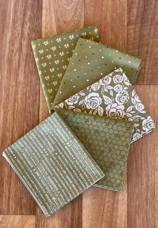 Wild Honey Greens Fat Quarter Bundle by Lella Boutique for Moda Fabrics