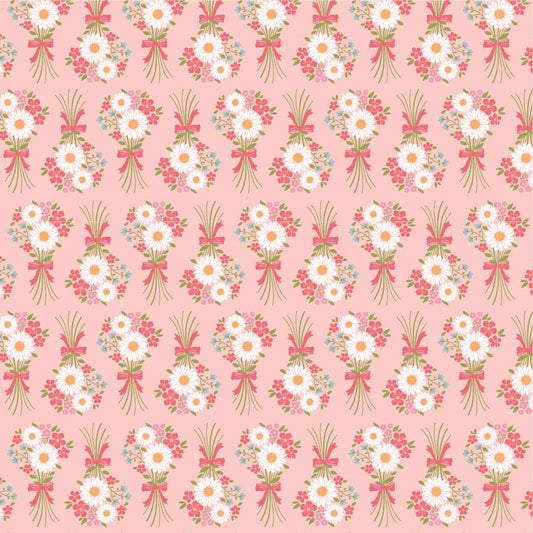 Homestead Flower Bouquet Pink PH23425 by Prairie Sisters for Poppie Cotton (sold in 25cm increments)